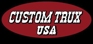 Custom Trux USA logo on red oval